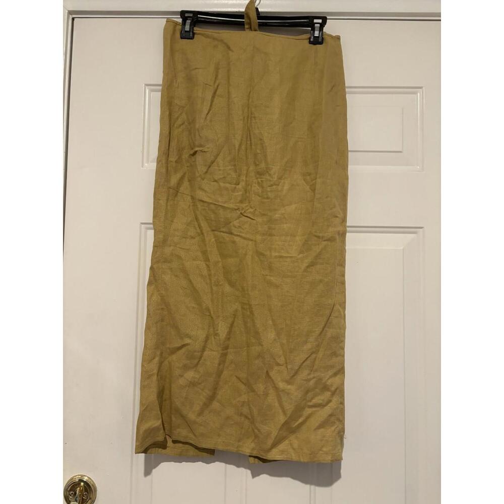 Women's sz 6 Atlier Tuffery French linen butterscotch skirt new w/o tags #1143
